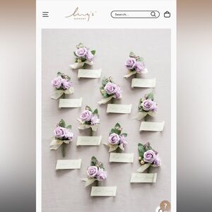 FOUR Ling’s Moment Lilac and Gold Boutonnières / Boutonnieres for Wedding / Prom